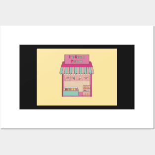 Ice Cream Parlour illustration Posters and Art